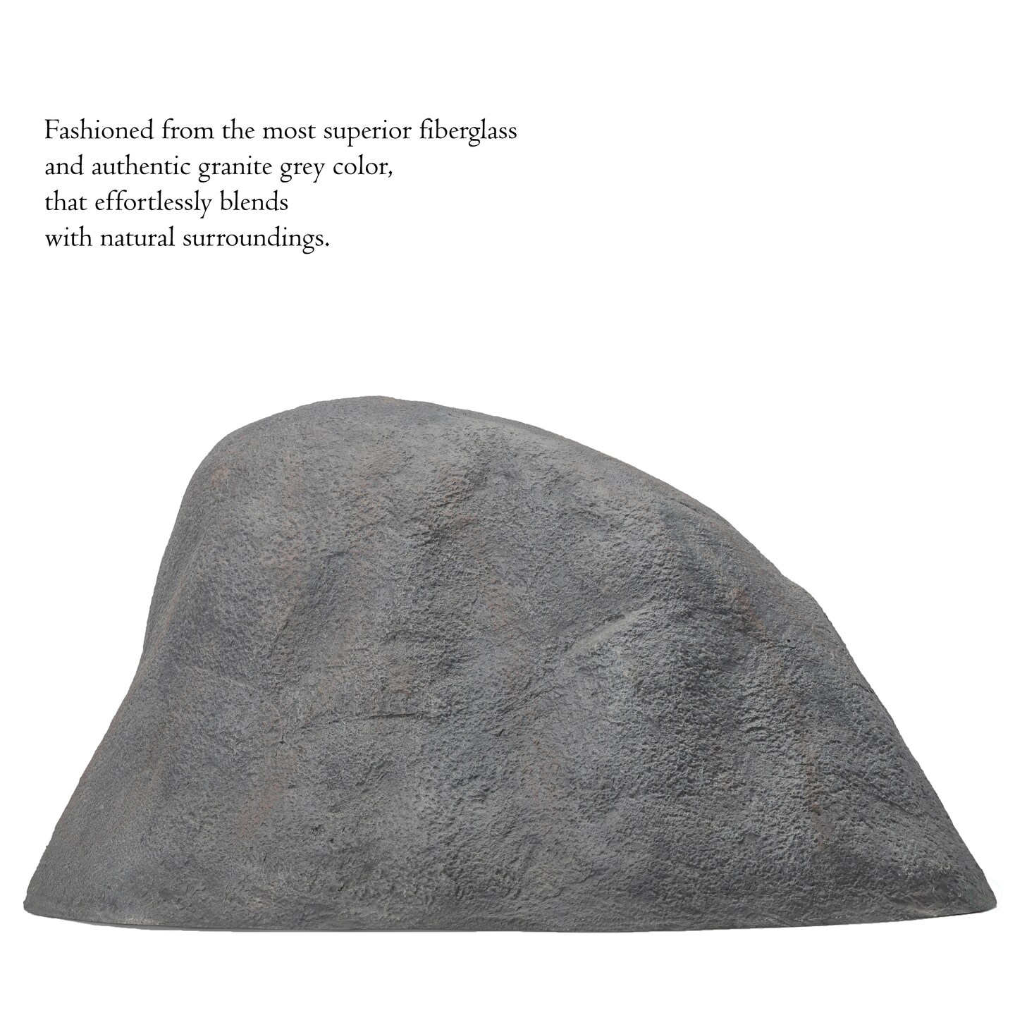 Decorative Outdoor Weather-Resistant Artistic Artificial Faux Stone Rock, Garden Patio Granite Grey Fiberglass Stone