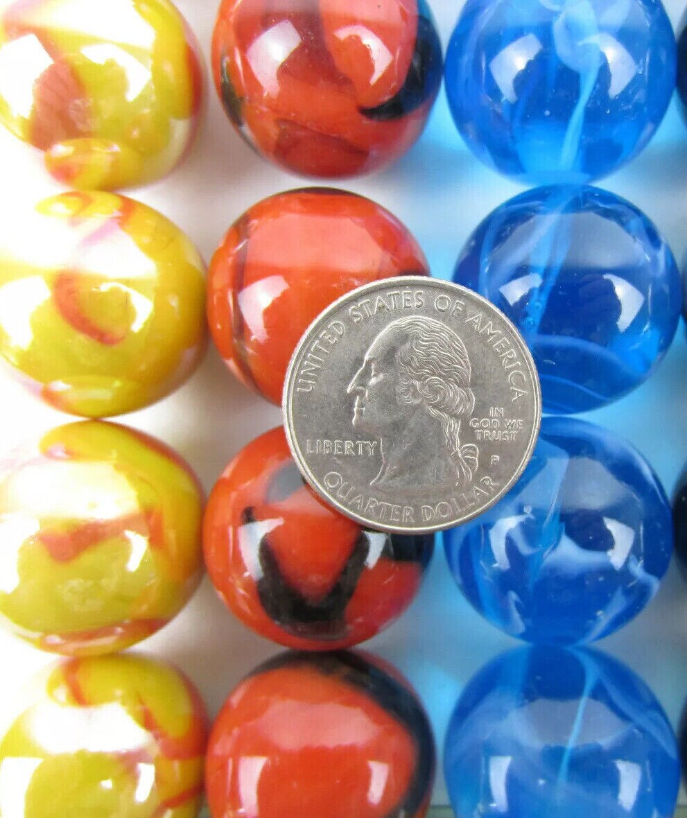 LARGE 30 DELUXE 1&#x22; (25mm) Replacement Marbles Aggravation Board game GLASS