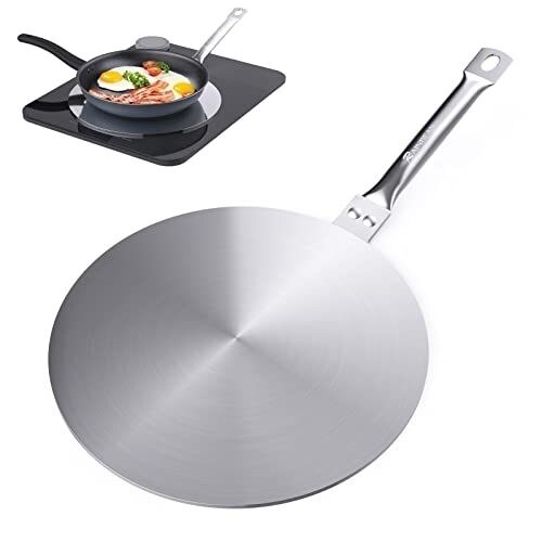 Heat Diffuser Simmer Ring Plate Stainless Steel With Stainless Handle Induction Adapter Plate For Gas Stove Glass
