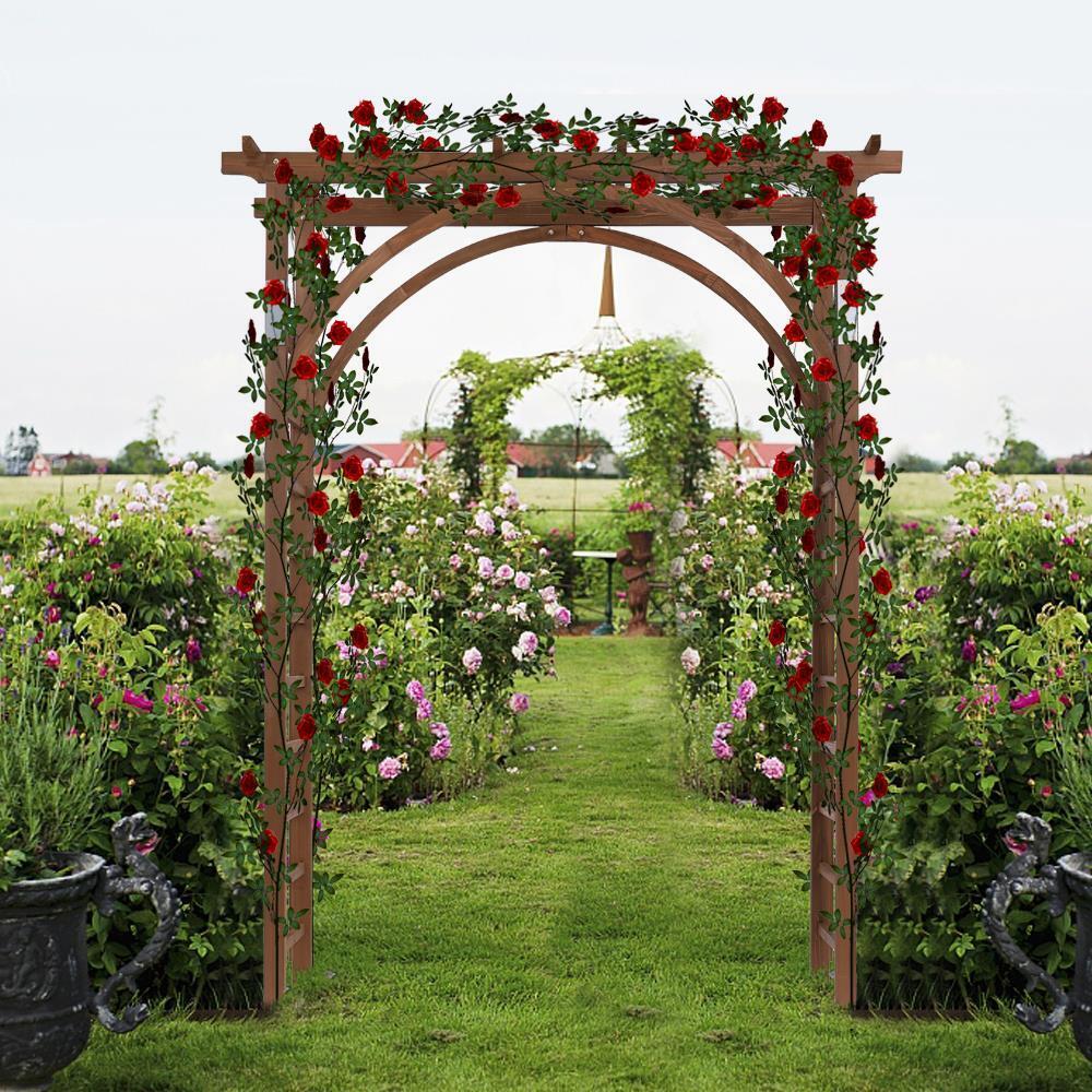 8ft Wooden Garden Wedding Arbor Arches Garden for Climbing Plants