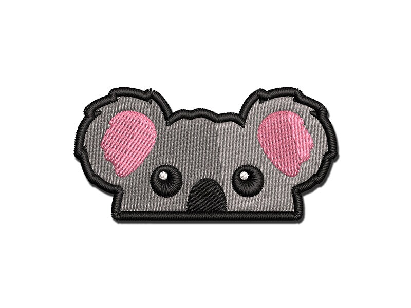 Peeking Koala Multi-Color Embroidered Iron-On or Hook &#x26; Loop Patch Applique