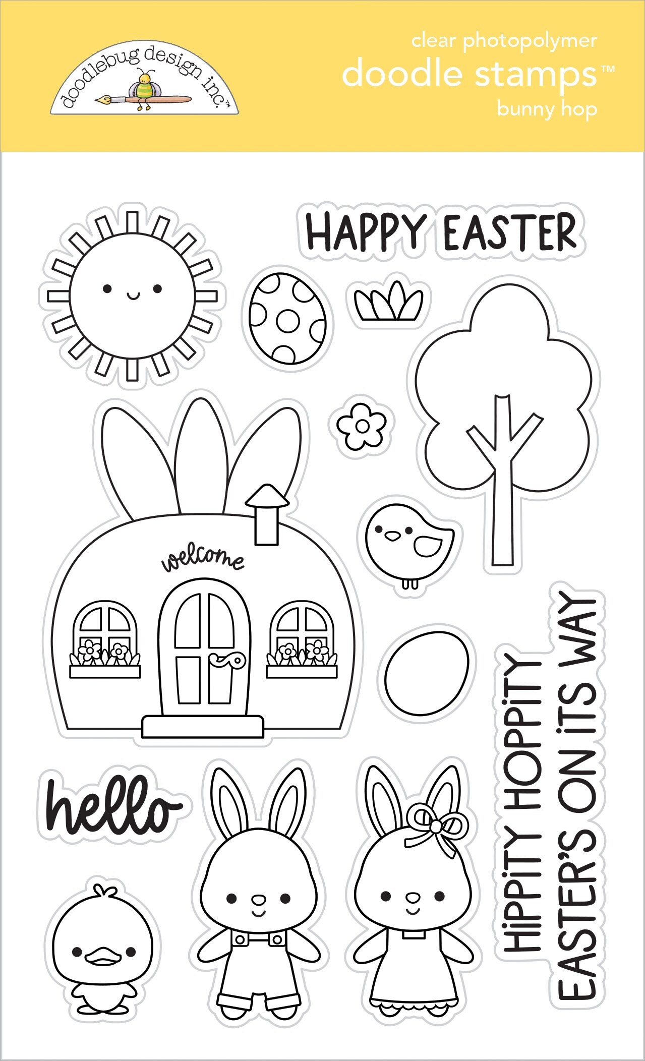 Doodlebug Clear Doodle Stamps-Bunny Hop