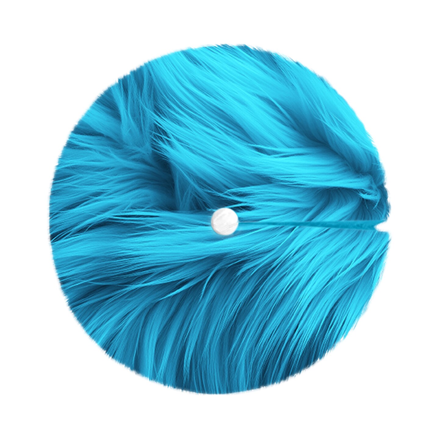 FabricLA Turquoise Faux Fur Tree Skirt Cut - 48-Inches with Rounded Edges (No Backing) for Christmas