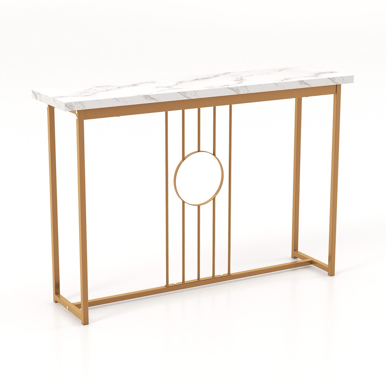 47 Console Table Faux Marble Top Narrow Accent Sofa Side Table Entryway