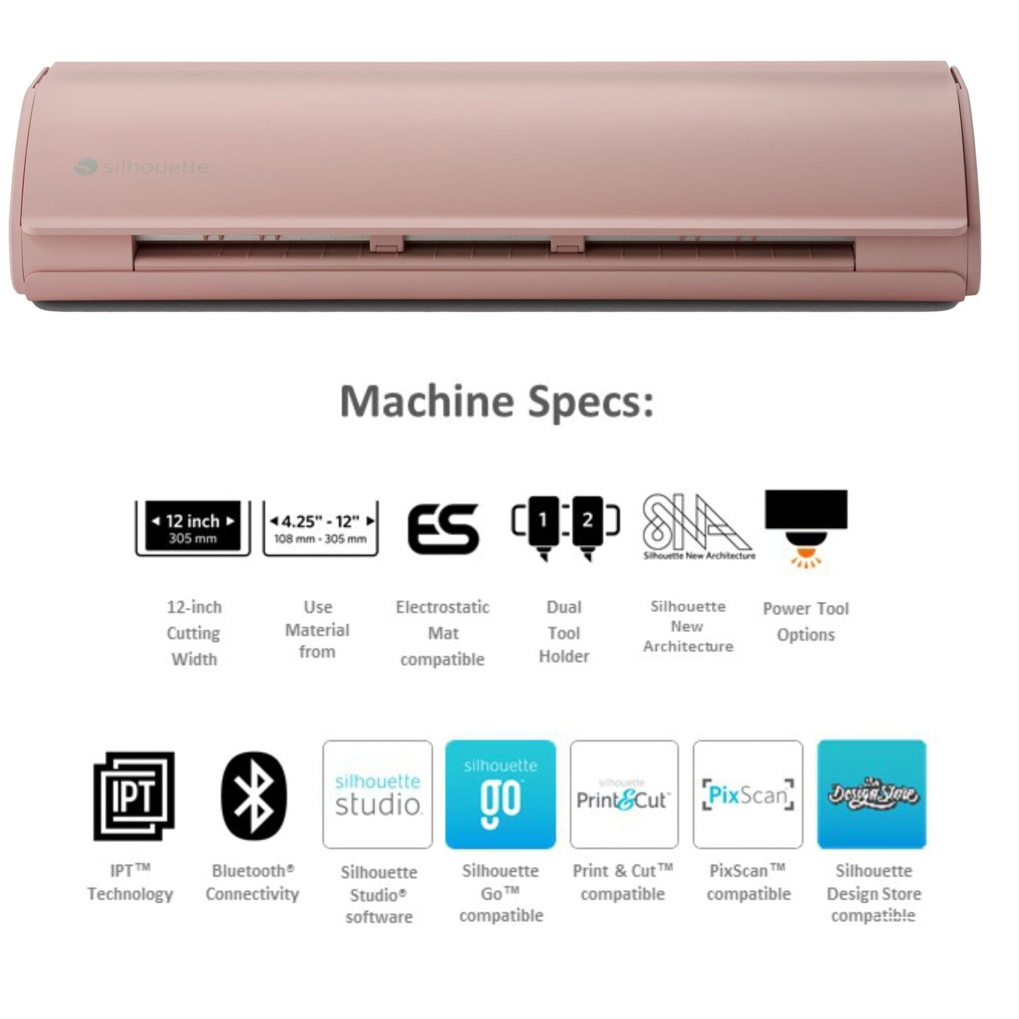 Silhouette Pink Cameo 5 - 12" Electronic Vinyl Cutting Machine