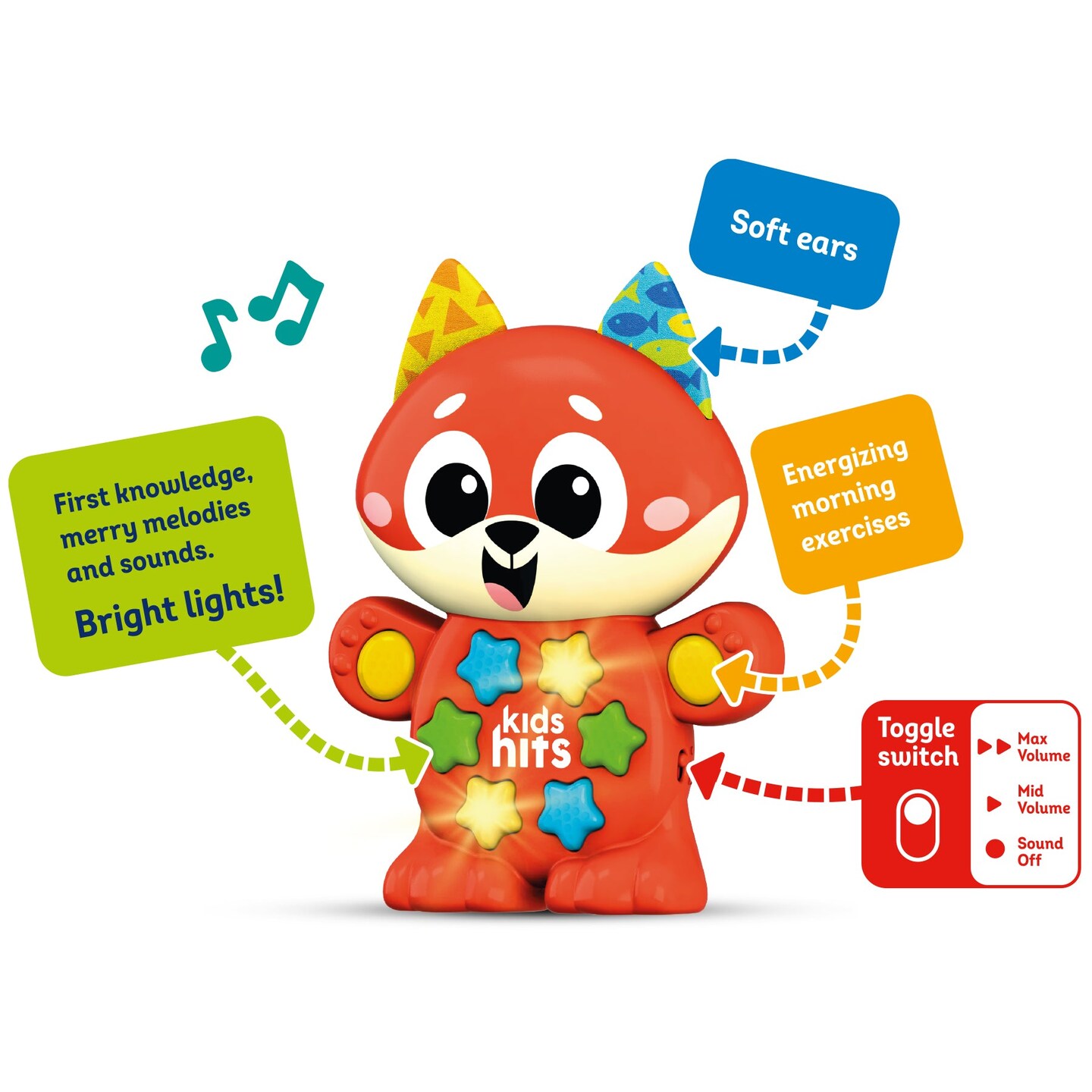 Kids Hits Educational Toddler Toy Babies Musical Fox Red
