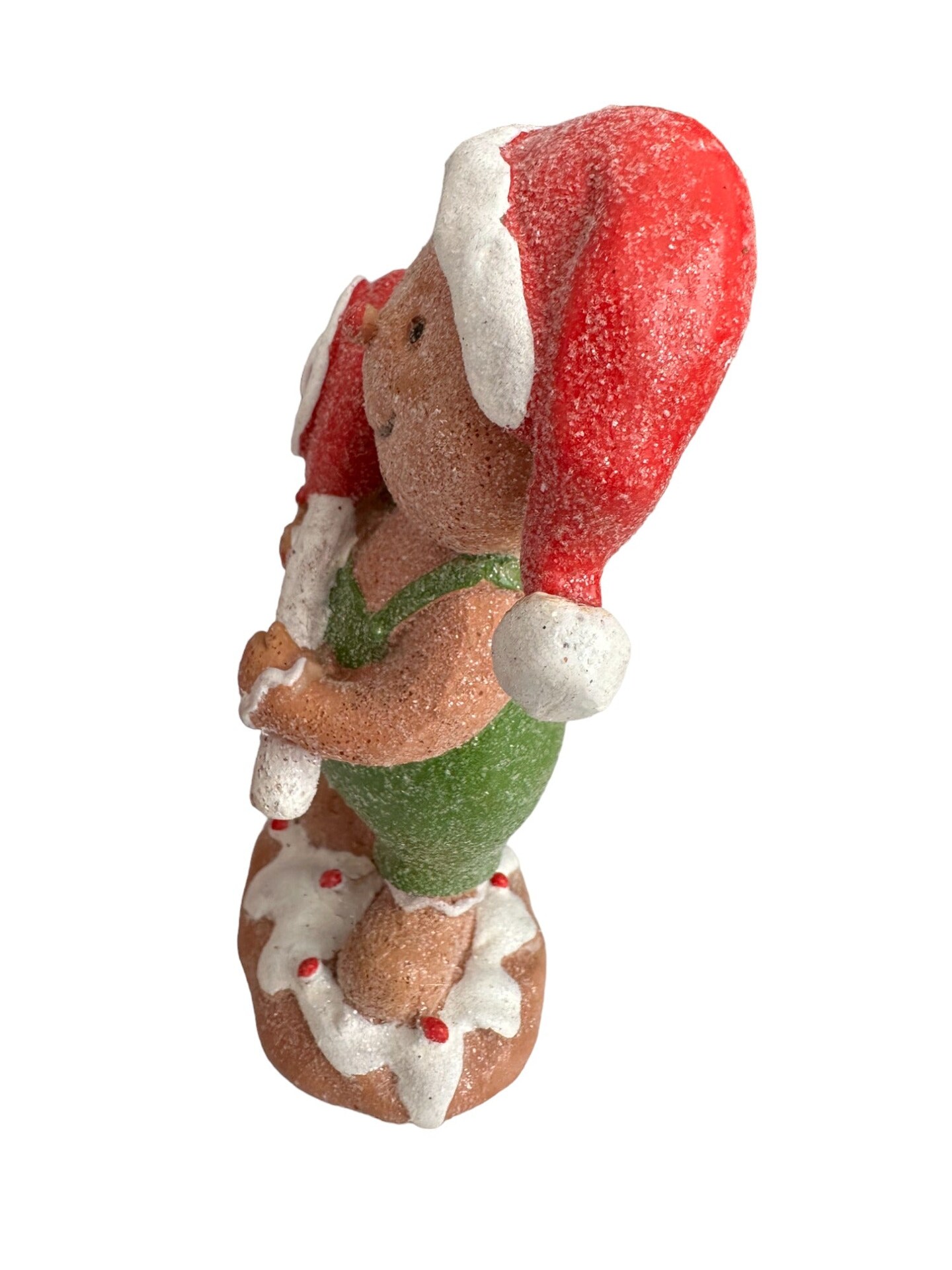 5.5" Gingerbread Man Holding Lollipop – Adorable Christmas Ornament