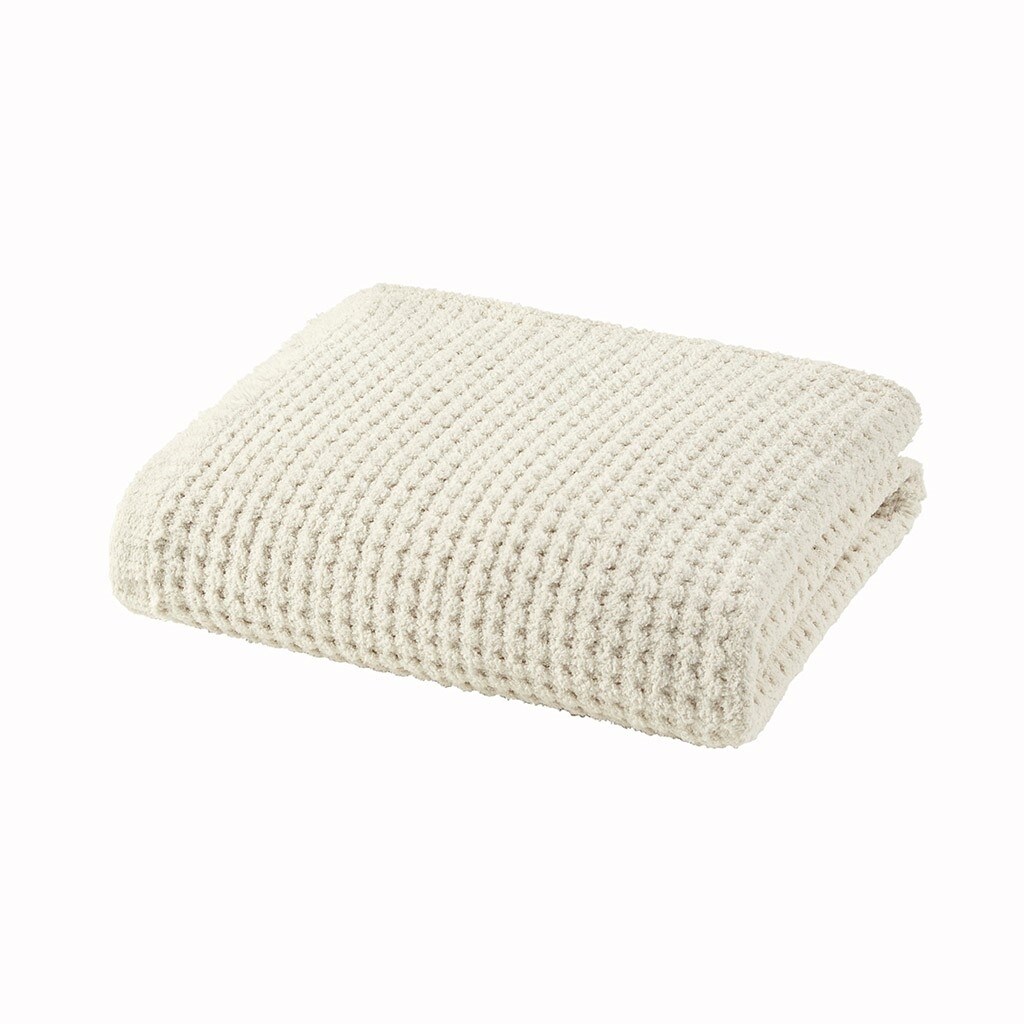 Gracie Mills   Dorian Waffle Weave Solid Chenille Throw - GRACE-15463