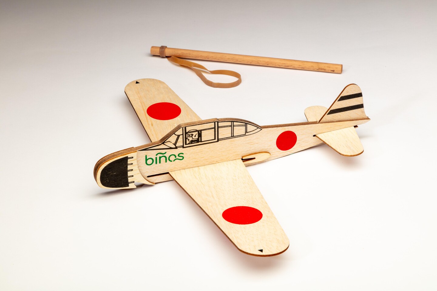 BINOS Balsa Wood Glider Airplane HISTORICAL Plane Series