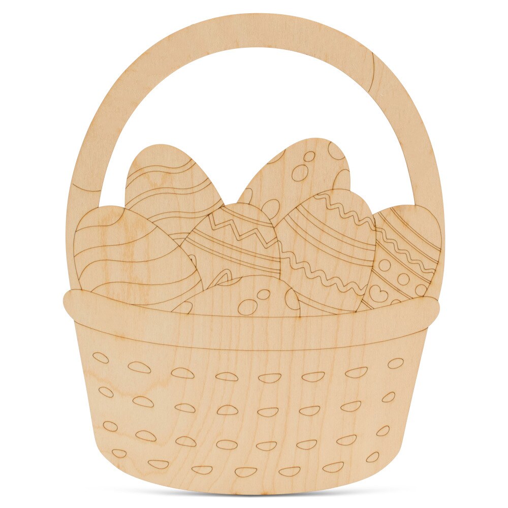 Easter Egg Basket Cutout 3&#x22;-24&#x201D;, 1/8&#x22; Thick, Easter Crafts | Woodpeckers