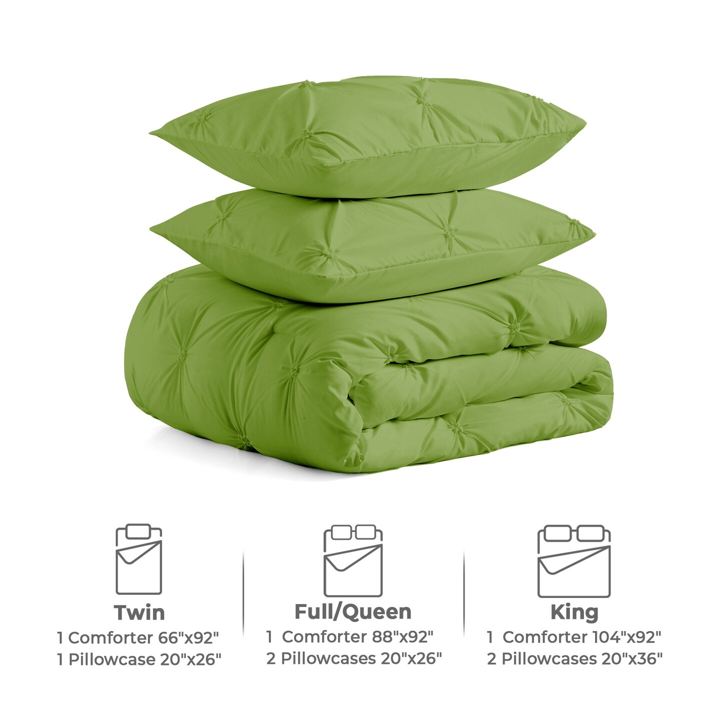 Peace Nest Microfiber Comforter Set Pinch Pleat Pintuck Down Alternative Bedding - All Season Comforter Set