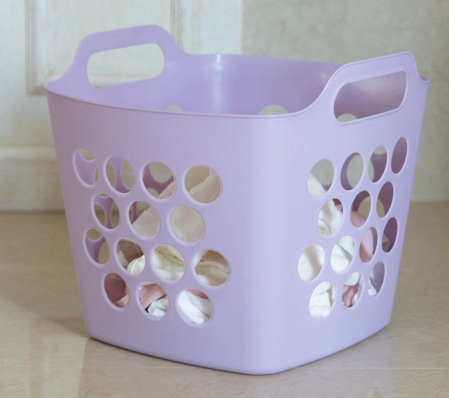 Flexible Plastic Laundry Basket - Square Storage Hamper with Side Handles for Easy Carrying - Versatile Organizer for Laundry, and Household Storage