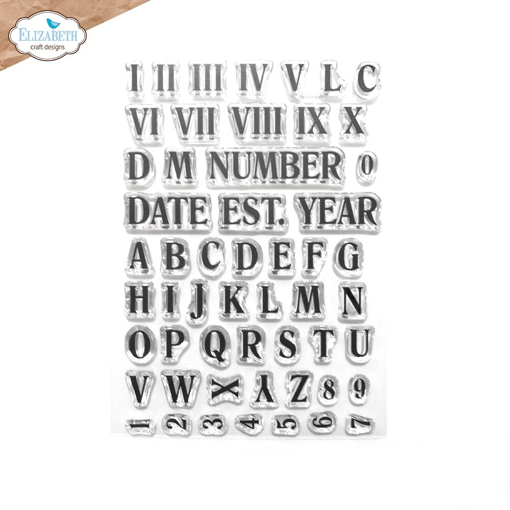 Elizabeth Craft Clear Stamps-Roman Numerals With Alpha