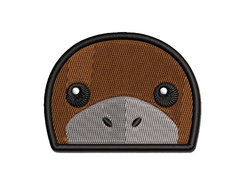 Peeking Platypus Multi-Color Embroidered Iron-On or Hook &#x26; Loop Patch Applique