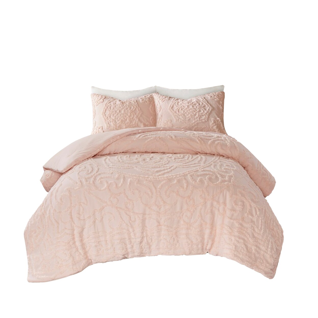 Gracie Mills Ray 3-Piece Boho Chic Tufted Cotton Chenille Medallion Duvet Set - Grace-11119