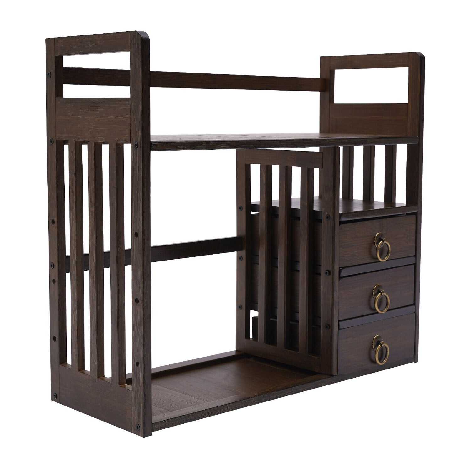 Kitcheniva Bamboo Rack Storage Shelves with 3 Drawers