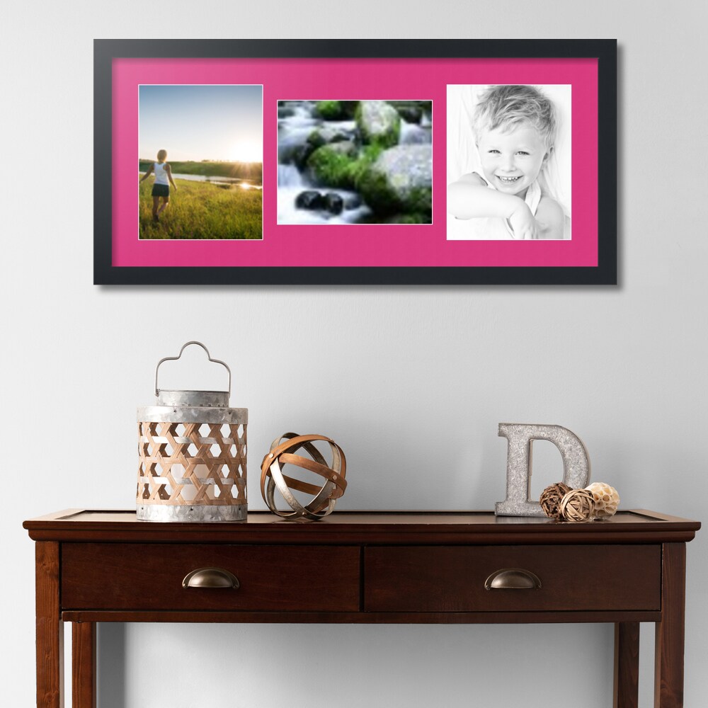 ArtToFrames Collage Photo Picture Frame with 3 - 8x10 inch Openings, Framed in Black with Over 62 Mat Color Options and Plexi Glass (CSM-3926-117)