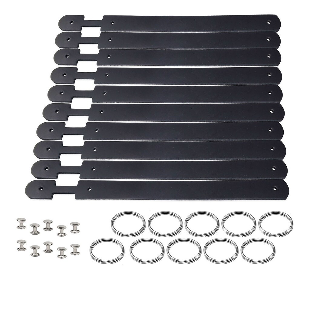 Blank Leather Keychains – DIY Engraving Kit, Pack of 10 (¾" x 4.5")