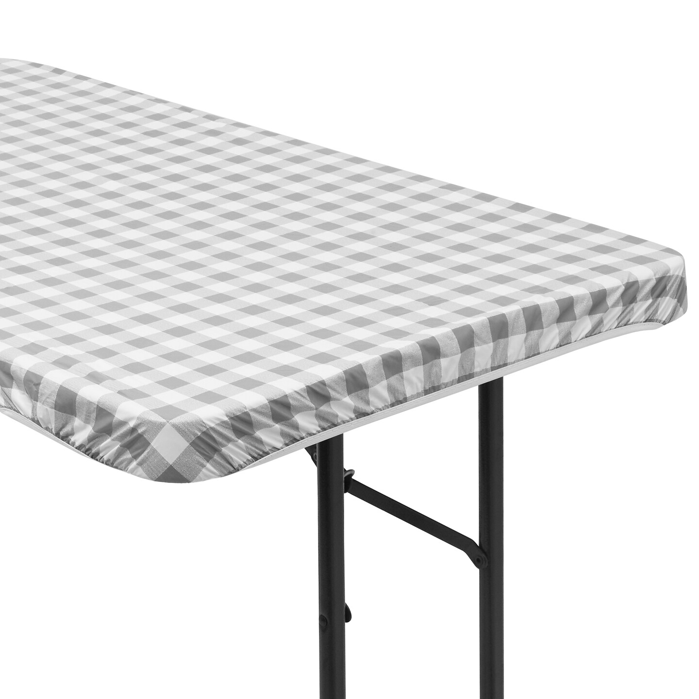 Lann's Linens Vinyl Tablecloth with Flannel Backing, Patterned - Fitted Waterproof Table Cover for Indoor / Outdoor Use
