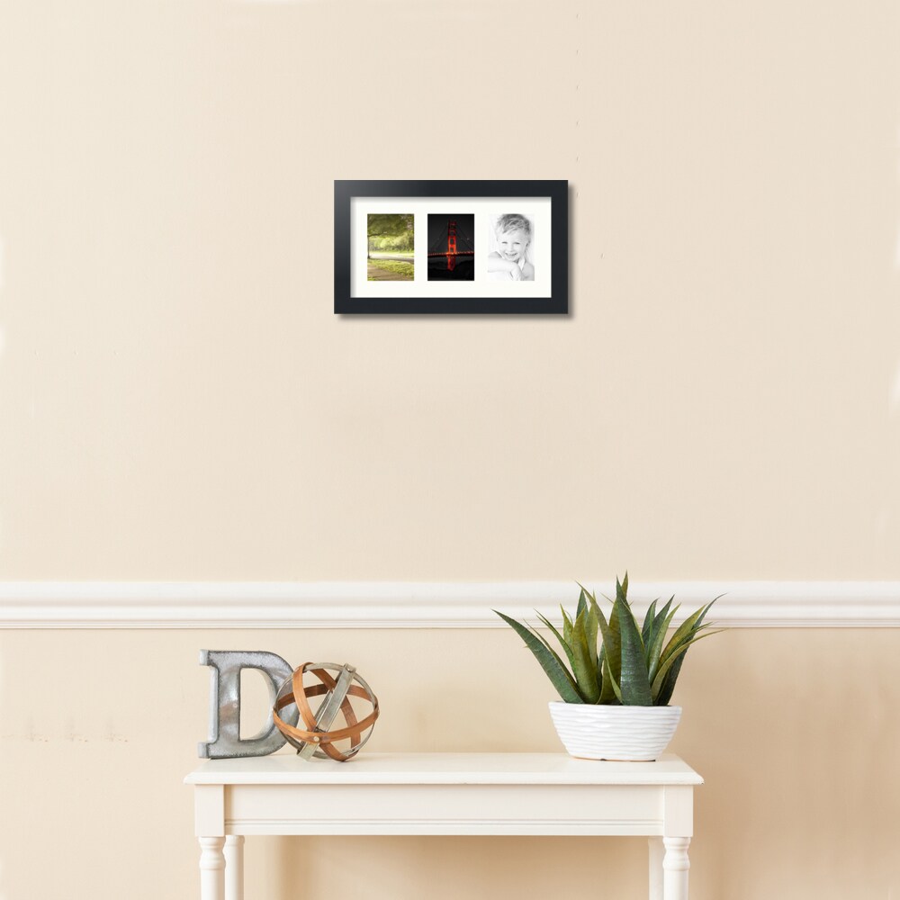 ArtToFrames Collage Photo Picture Frame with 3 - 3.5x5 inch Openings, Framed in Black with Over 62 Mat Color Options and Regular Glass (CSM-3926-29)