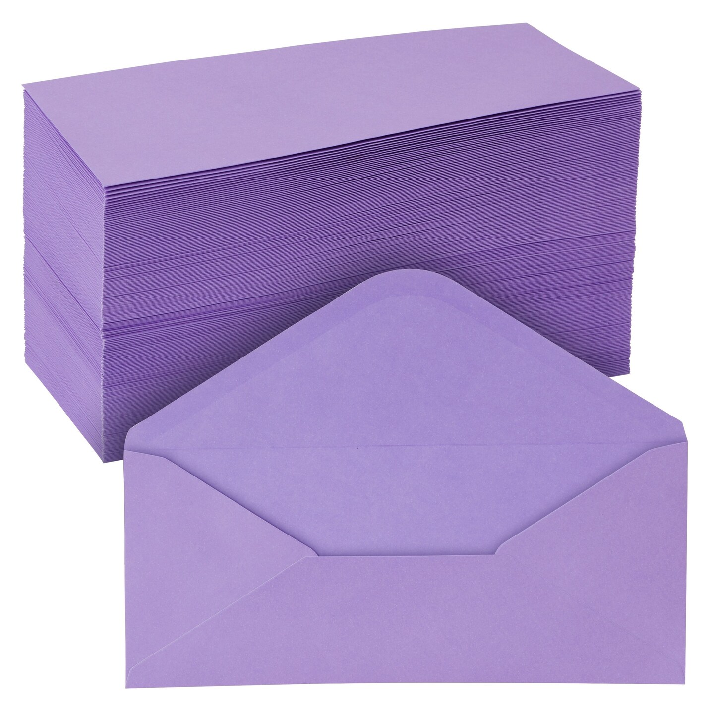 200 Pack Bulk #10 Purple Envelopes with Gummed Seal, Business Size for Invitations, Mailing Letters, Checks, Greeting Cards (4-1/8 x 9-1/2 In)
