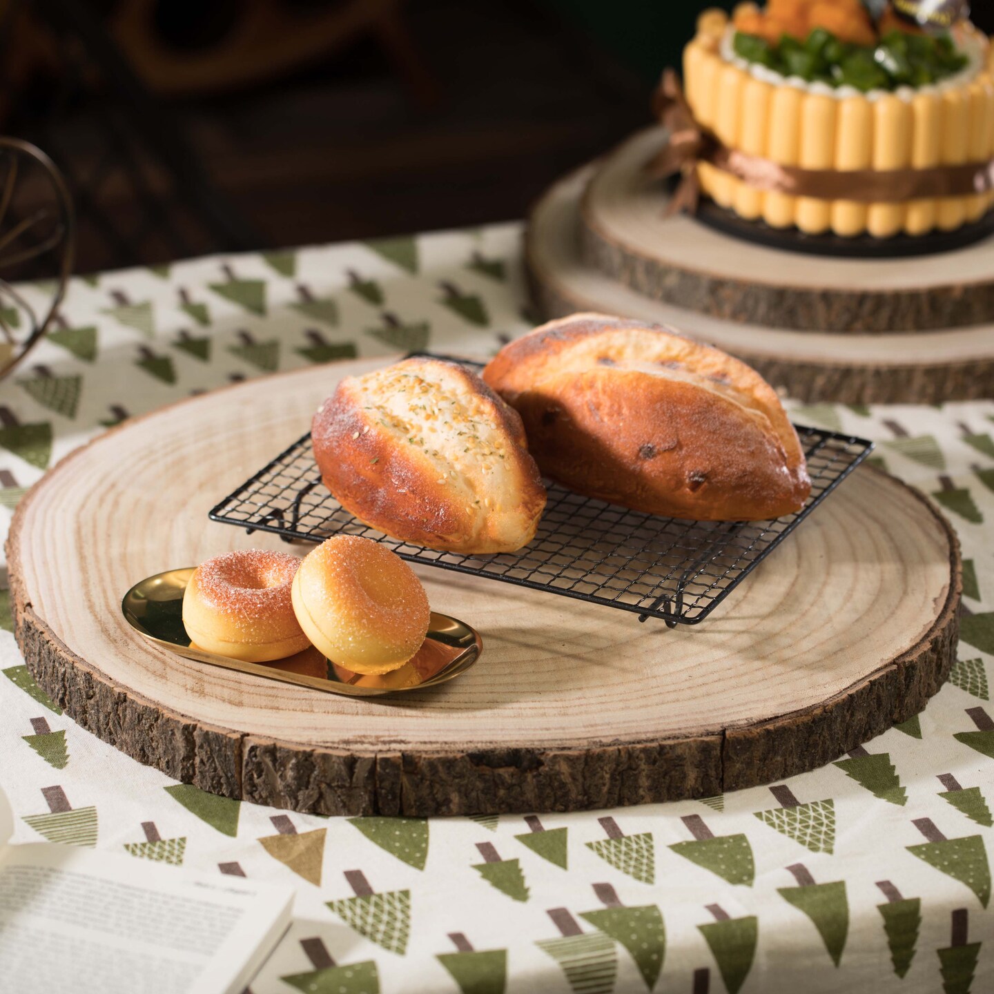 Barky Natural Wood Slabs Rustic Ornament Slice Tray Table Charger