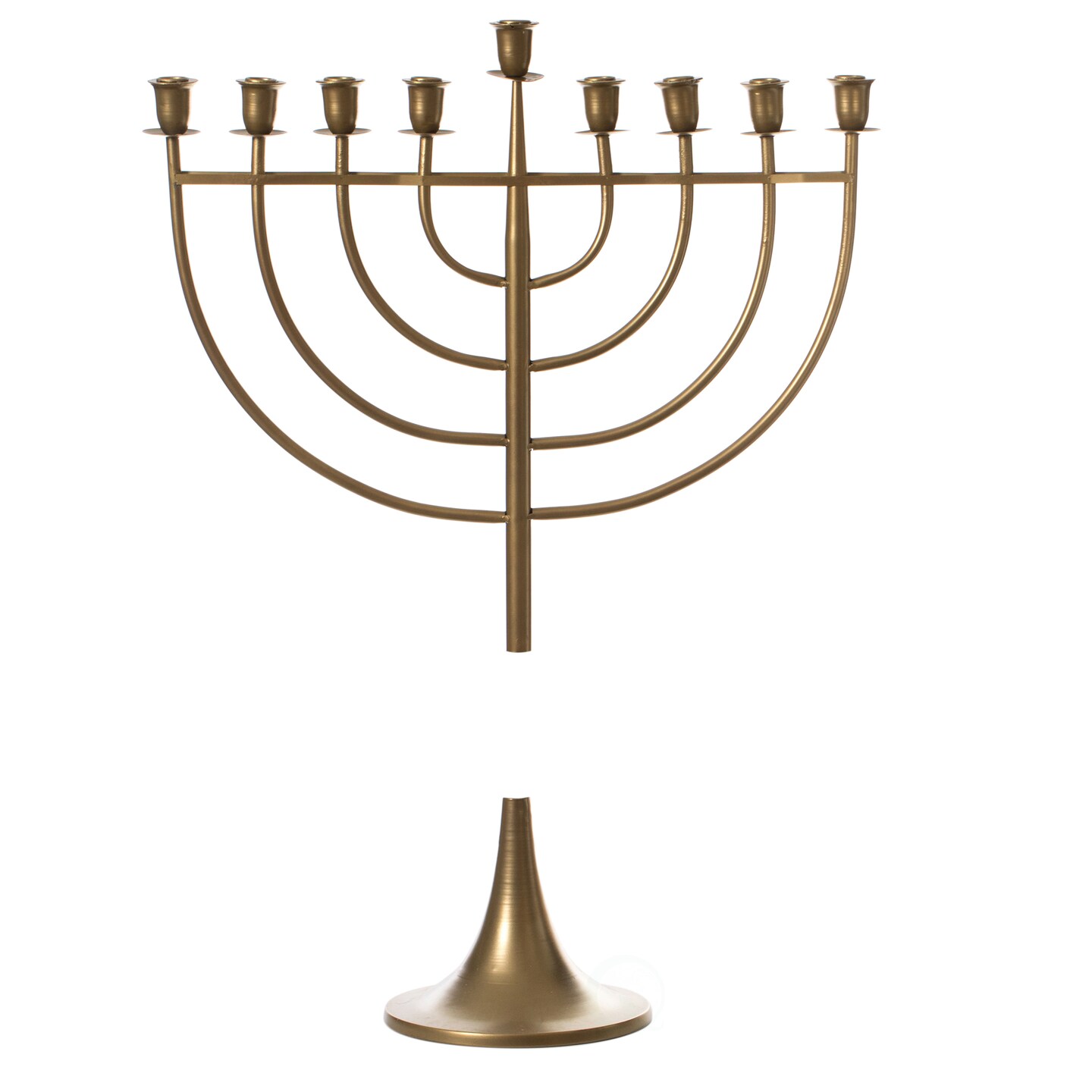 Modern Solid Metal Judaica Hanukkah Menorah 9 Branched Candelabra