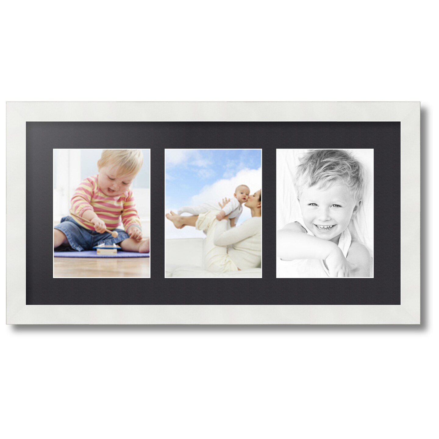 ArtToFrames Collage Photo Picture Frame with 3 - 6x8 inch Openings, Framed in White with Over 62 Mat Color Options and Plexi Glass (CSM-3966-782)