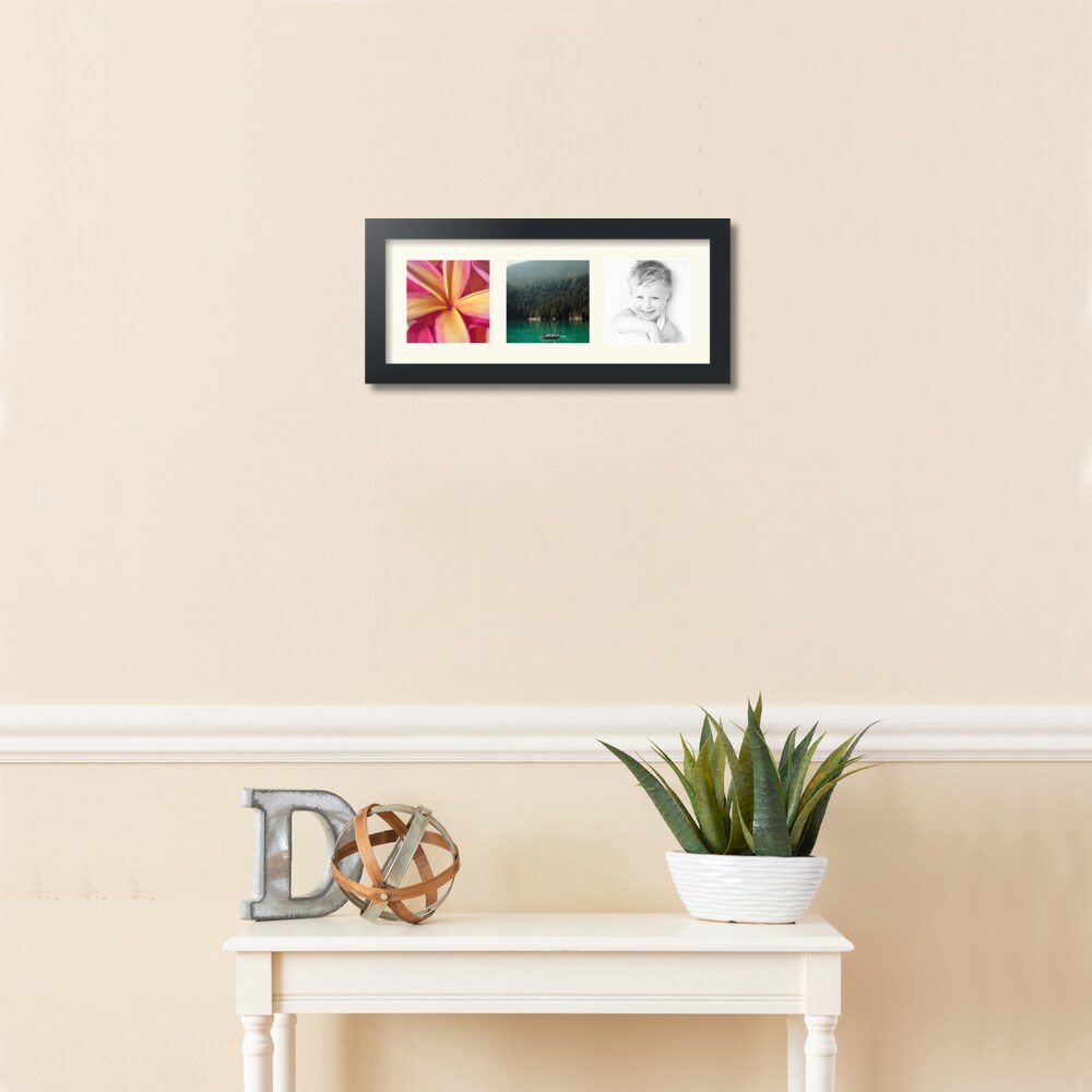 ArtToFrames Collage Photo Picture Frame with 3 - 5x5 inch Openings, Framed in Black with Over 62 Mat Color Options and Regular Glass (CSM-3926-95)