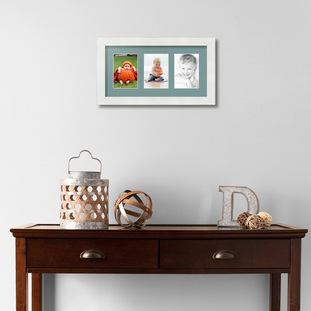 ArtToFrames Collage Photo Picture Frame with 3 - 3.5x5 inch Openings, Framed in White with Over 62 Mat Color Options and Regular Glass (CSM-3966-29)