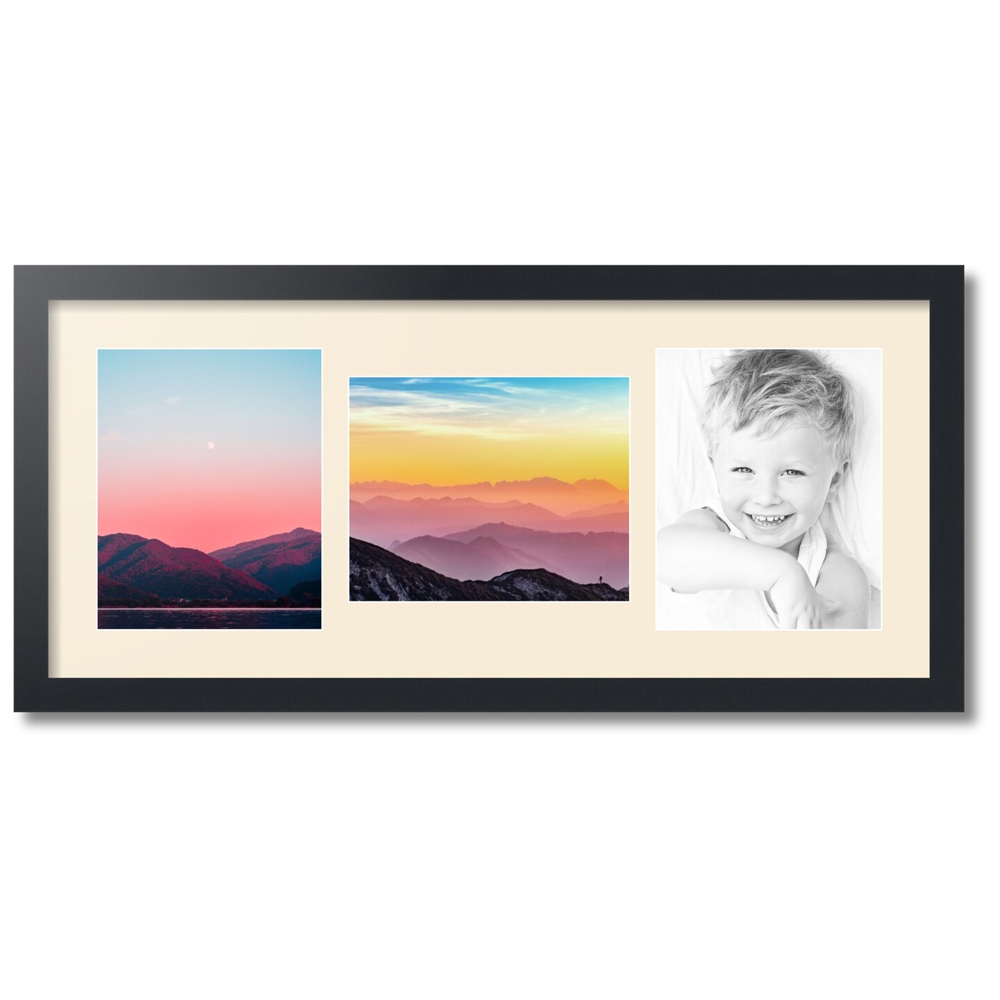 ArtToFrames Collage Photo Picture Frame with 3 - 8x10 inch Openings, Framed in Black with Over 62 Mat Color Options and Plexi Glass (CSM-3926-117)