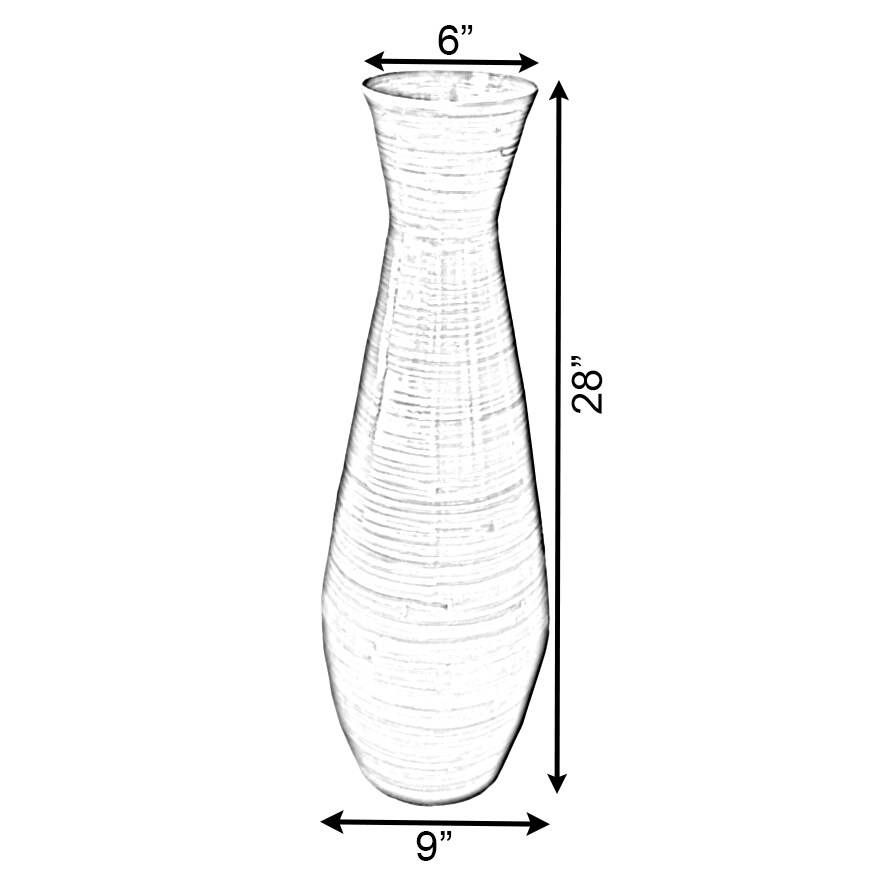 Uniquewise Classic Bamboo Floor Vase Handmade, For Dining, Living Room, Entryway, Fill Up With Dried Branches Or Flowers