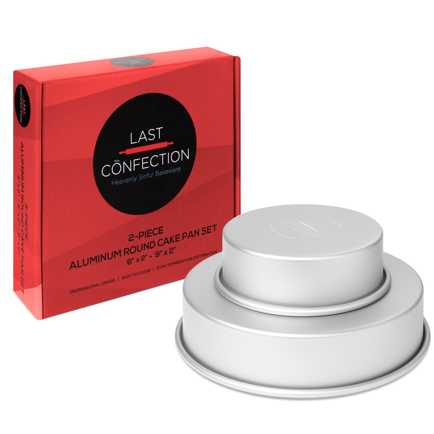 Last Confection Aluminum Round Cake Pan Sets - Professional Bakeware