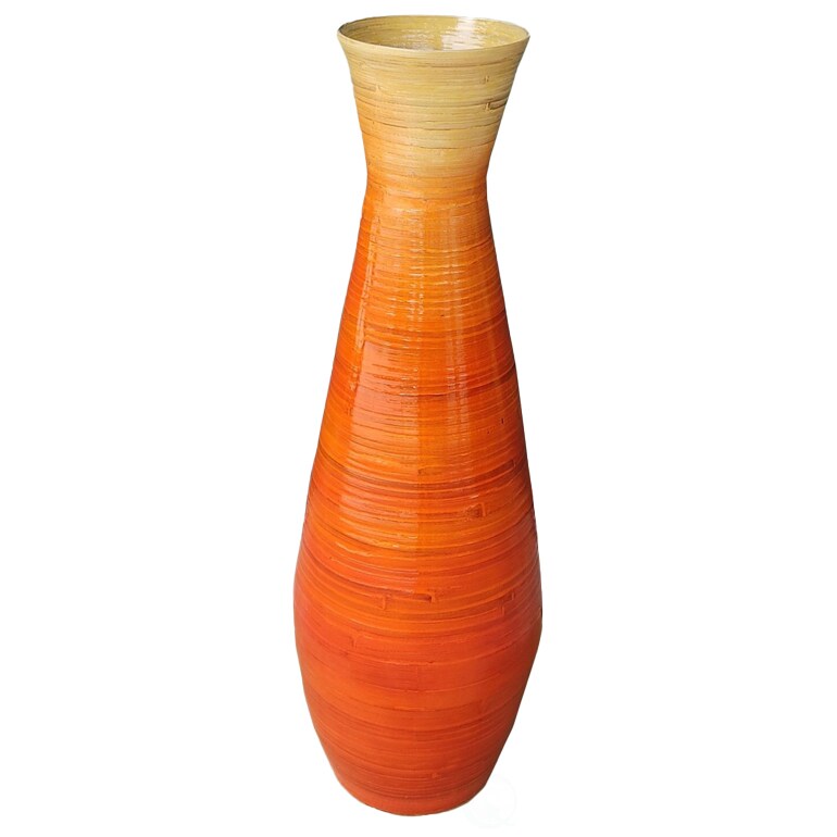 Uniquewise Classic Bamboo Floor Vase Handmade, For Dining, Living Room, Entryway, Fill Up With Dried Branches Or Flowers