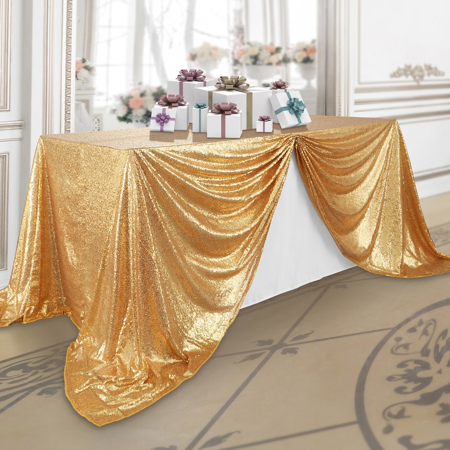 Lann's Linens Sequin Tablecloths, Overlay Covers and Table Runners