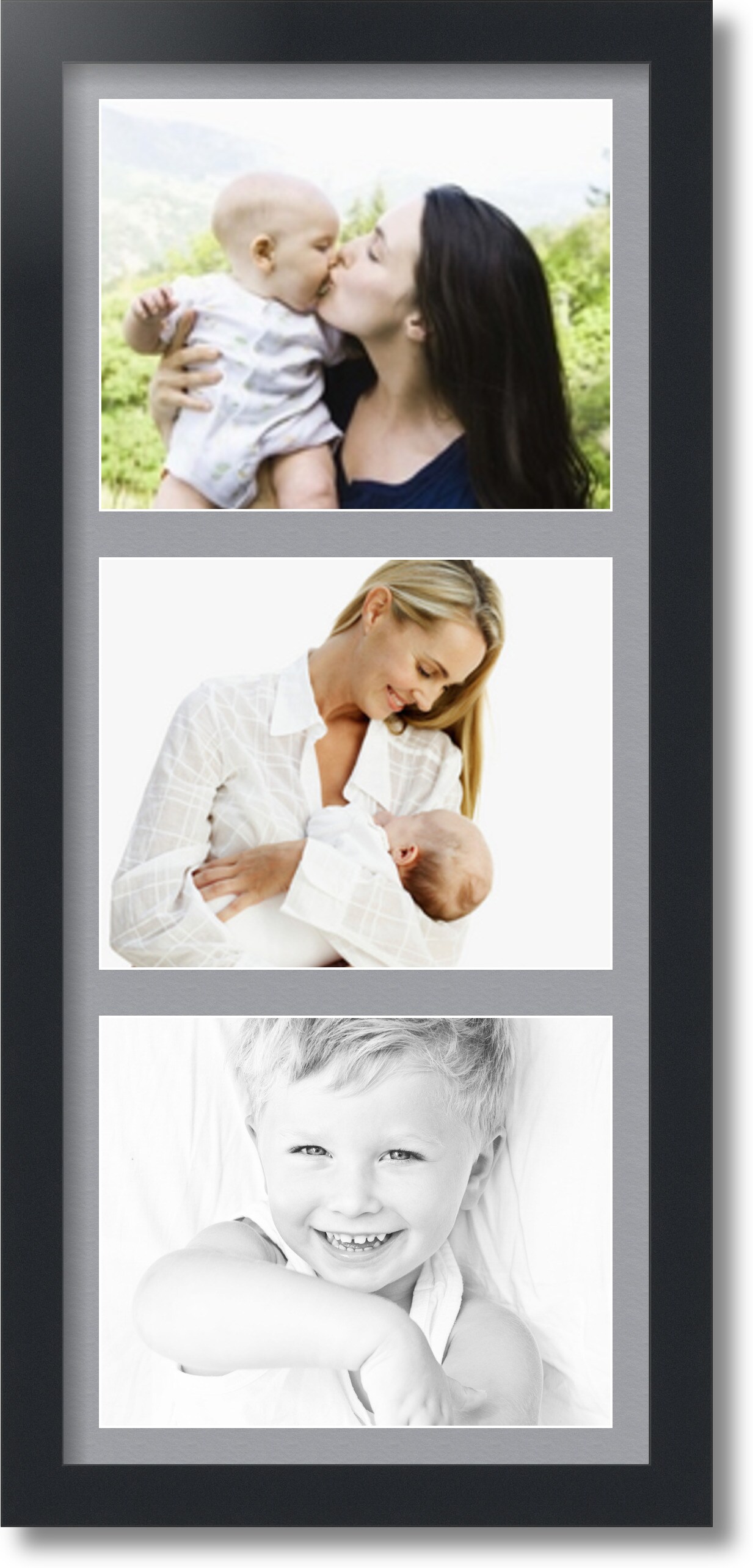 ArtToFrames Collage Photo Picture Frame with 3 8x10 inch Openings, Framed in Black with Over