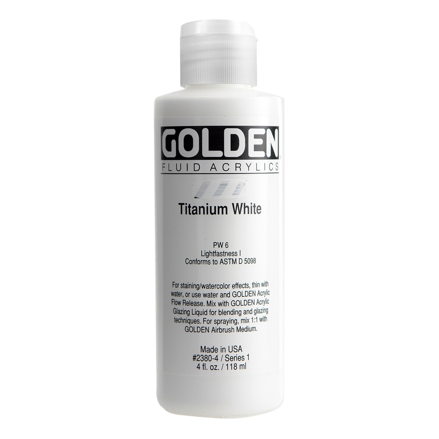 Golden Fluid Acrylic, 4 Oz., Titanium White
