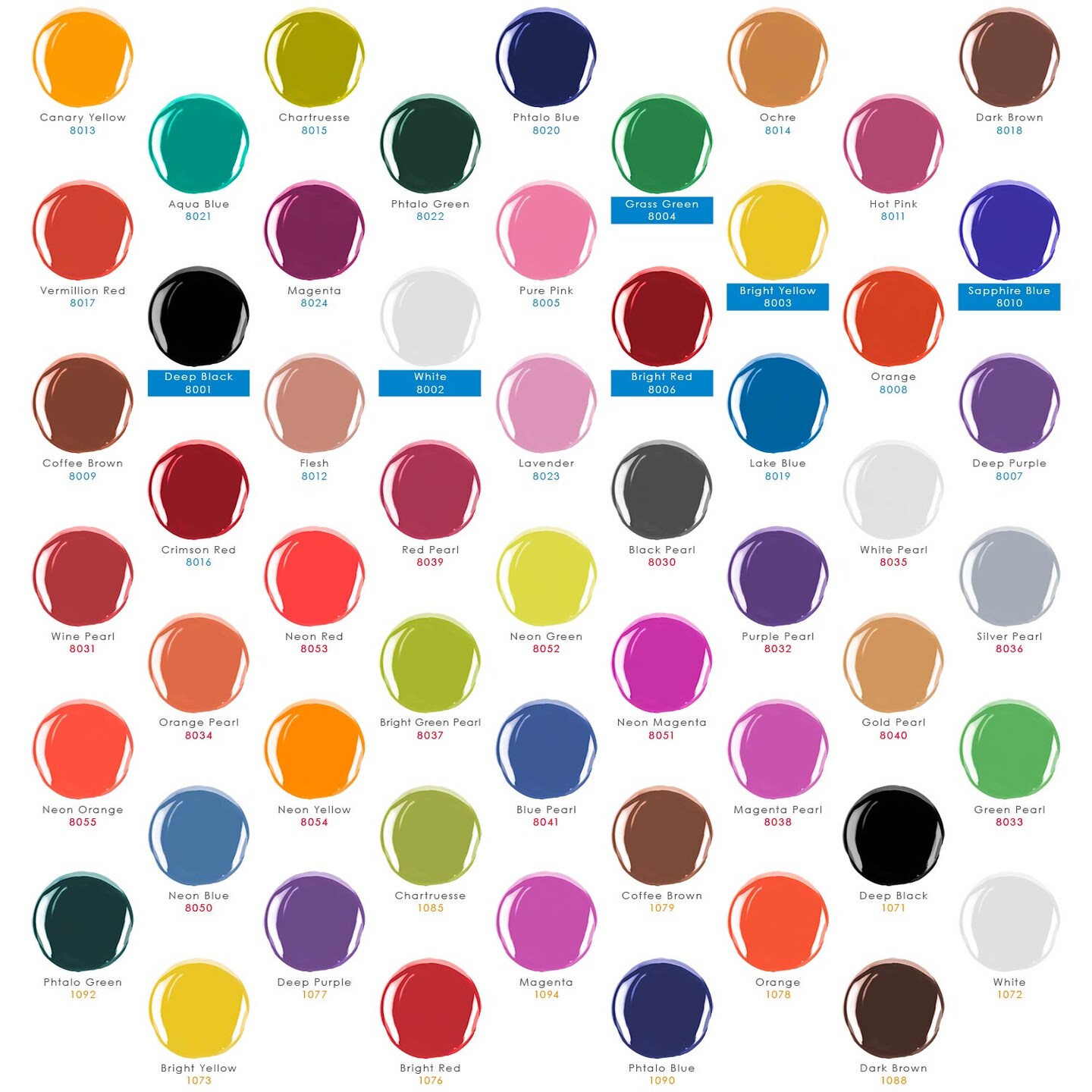 6 Color Starter Acrylic Airbrush Paint Set; Primary Opaque Colors plus