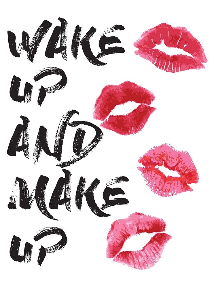 Wakeup Makeup Lipstick Kisses Poster Print by Amanda Greenwood # AGD115428