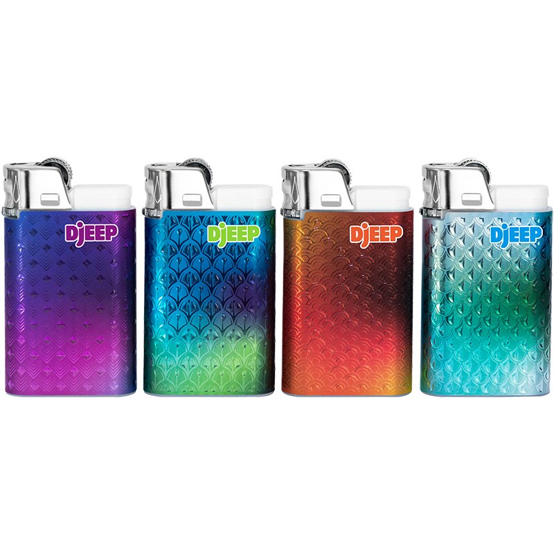 DJEEP Pocket Lighters, LIMITED EDITION Collection Textured Metallic, Geometric Unique Lighters, Disposable Lighters