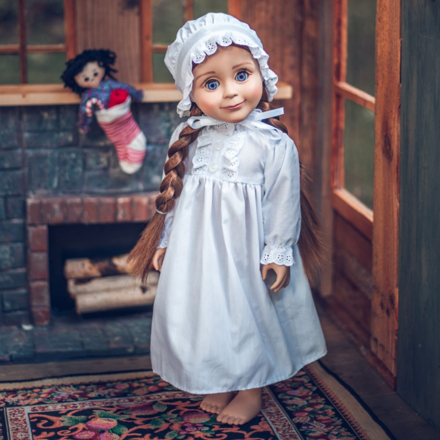 The Queen&#x27;s Treasures Little House on the Prairie 18&#x22; Doll Sleepwear Outfit