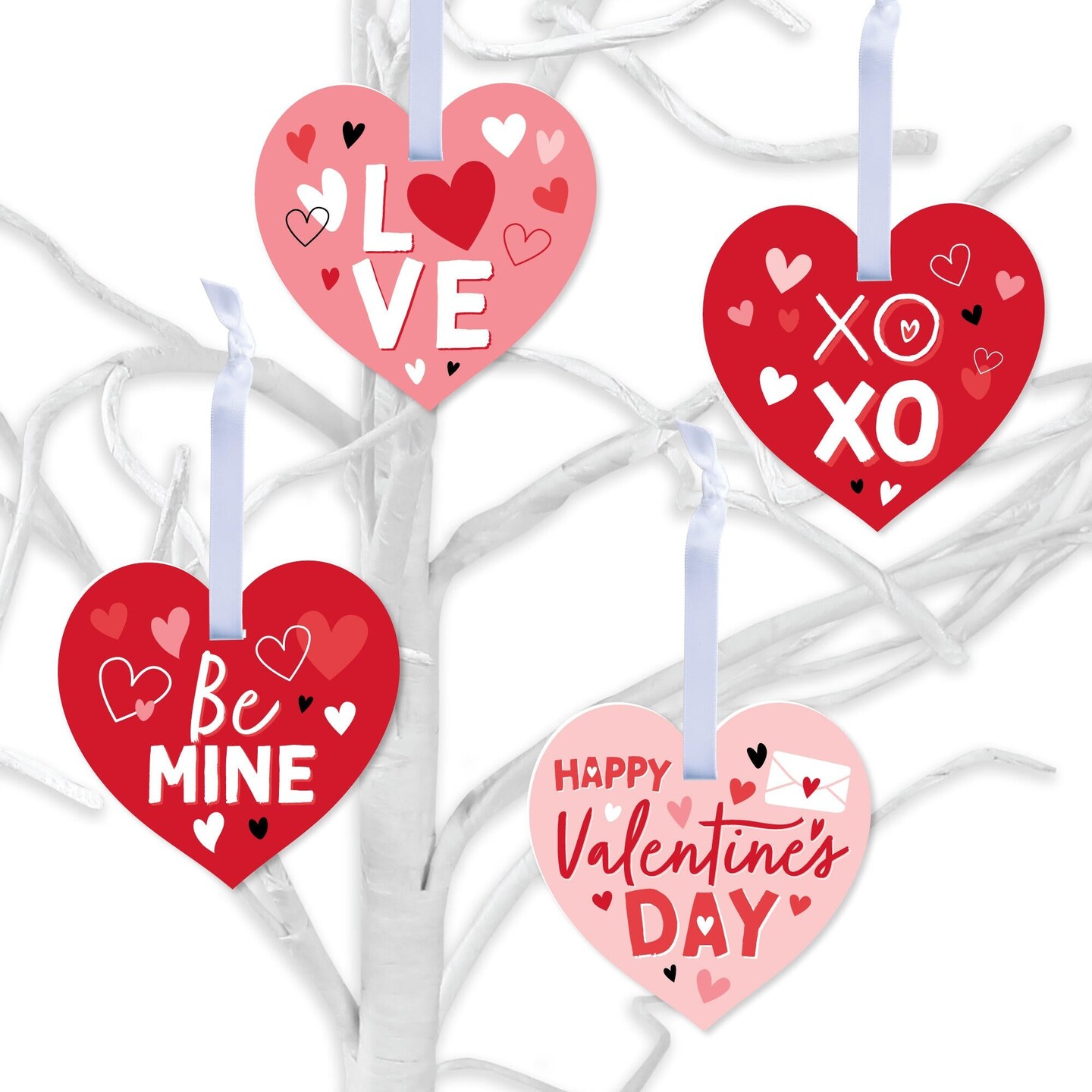 Big Dot of Happiness Happy Valentine&#x27;s Day - Valentine Hearts Decorations - Tree Ornaments - Set of 12