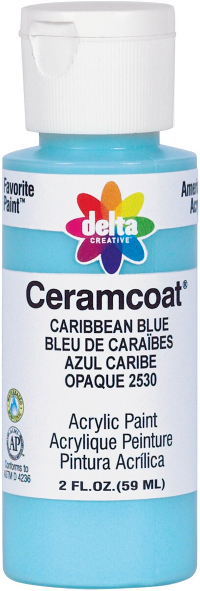Delta Ceramcoat Acrylic Paint 2oz-Caribbean Blue - Opaque