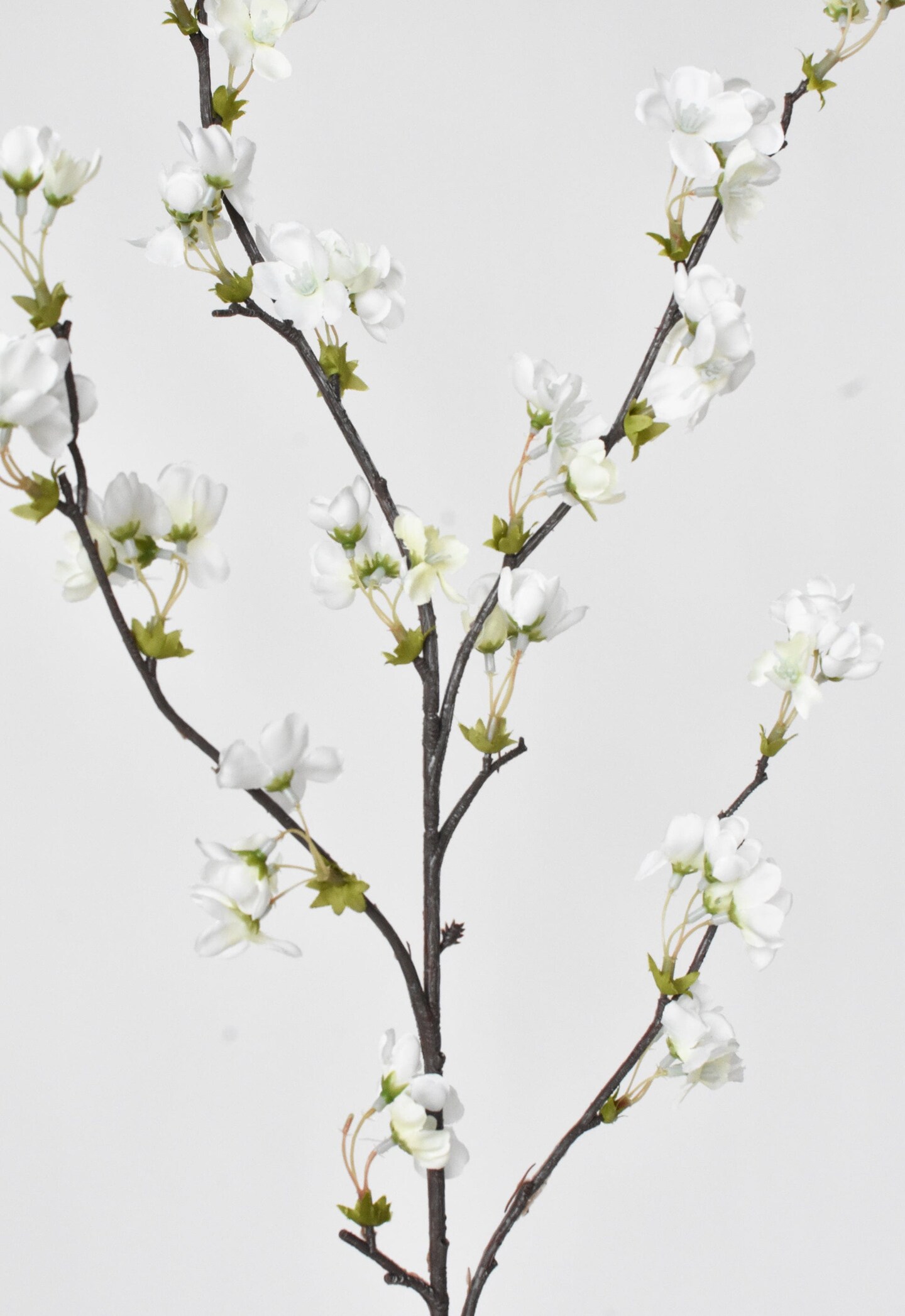 36&#x22; Faux Quince Blossom Cream / White Stem Flowering Branch