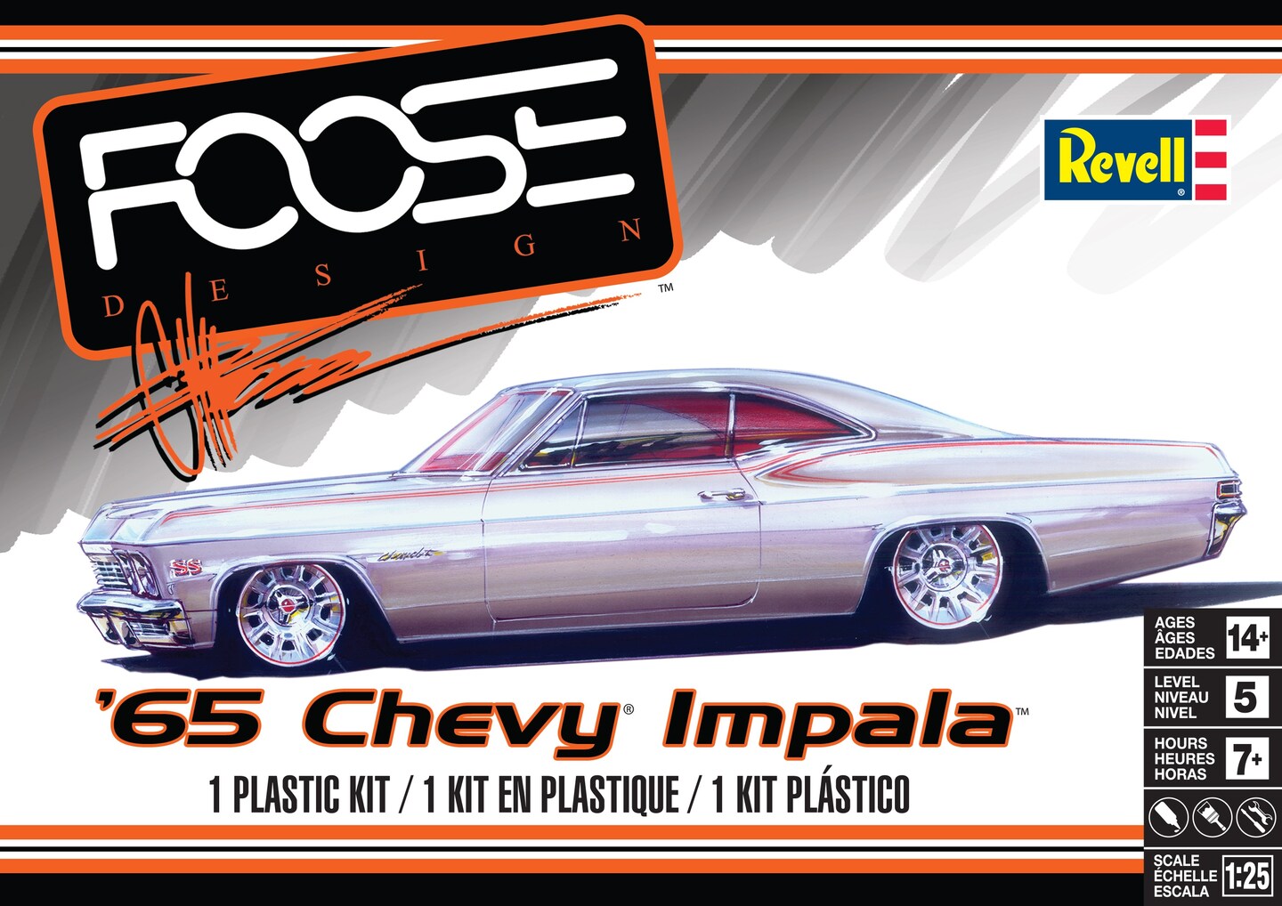 Revell Plastic Model Kit-&#x27;65 Chevy Impala 1:25