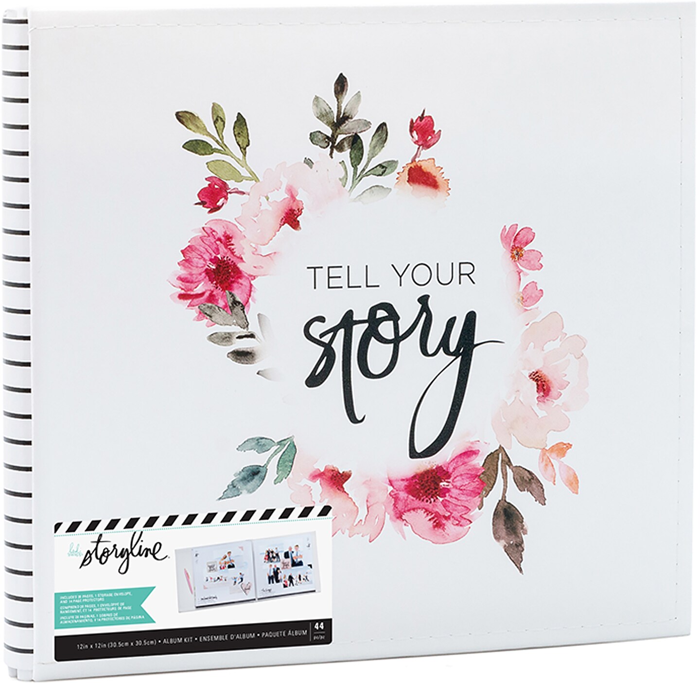 Heidi Swapp Storyline2 Post Bound Album 12&#x22;X12&#x22;-White Floral