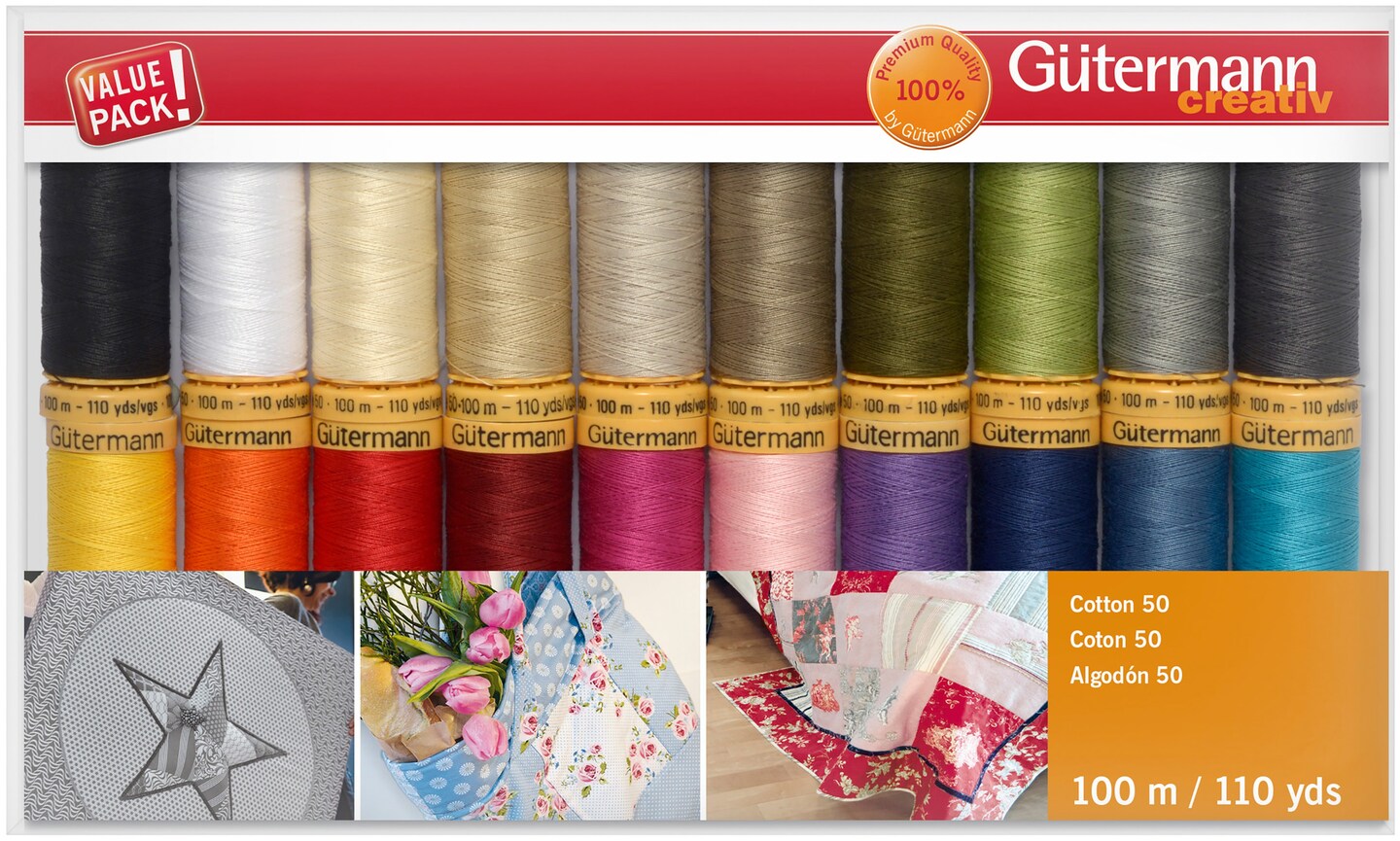 Gutermann Cotton 50 Thread Set - 20 Spools-Basics