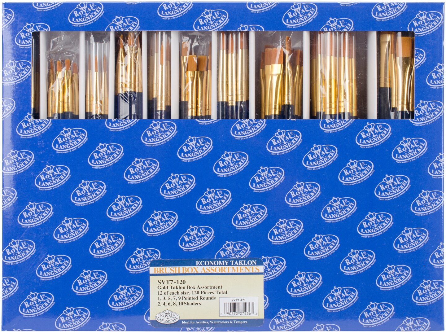 Royal &#x26; Langnickel(R) Gold Taklon Boxed Brush Set-120/Pkg