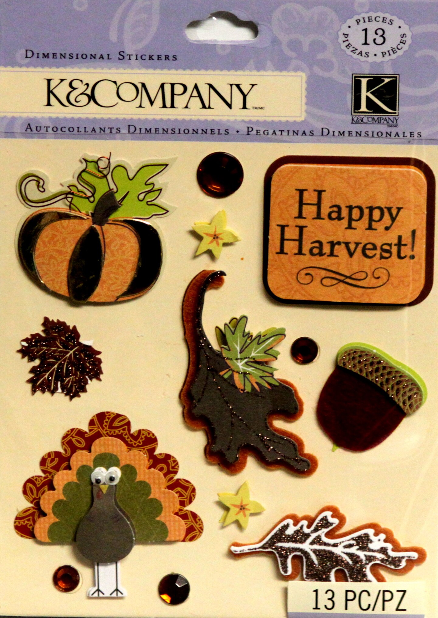 K &#x26; Company Happy Harvest Dimensional Stickers
