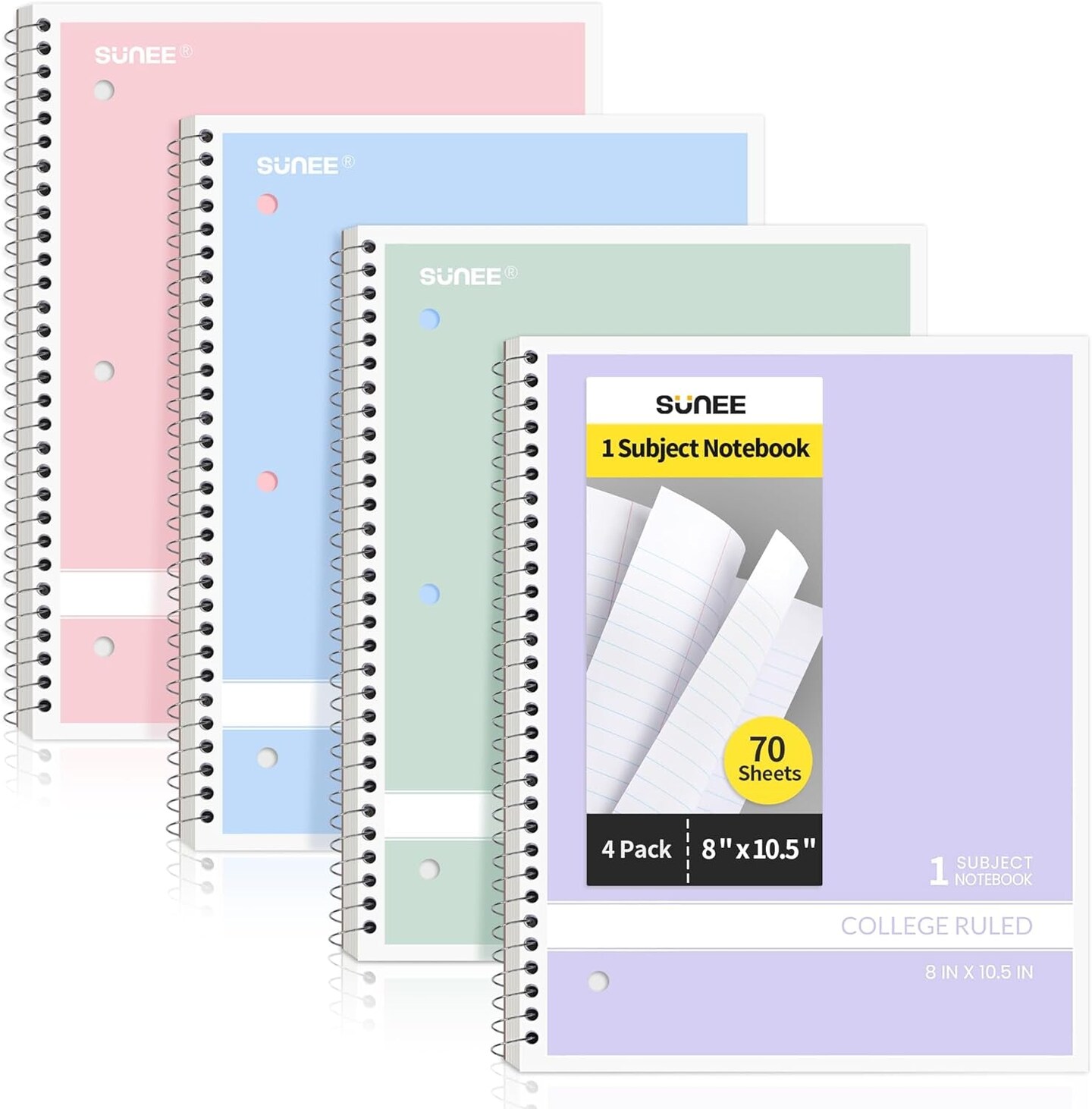 4-Pack College Ruled Notebooks